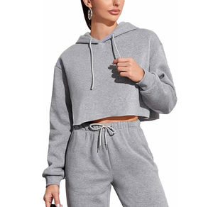 Women's Organic Cotton Terry Hooded <b>Patchwork</b> Sweatshirt Hoodie Front Crop <b>Top</b> Jogger Pants Breathable Anti-Shrink Casual Winter - Product Image 5