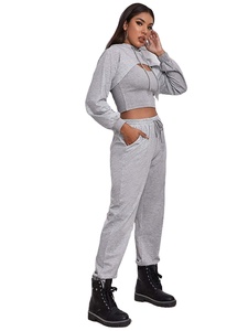 Custom Logo Ladies Long Sleeve Loose Track <b>Jacket</b> with Pockets New Casual Sports Zipper <b>Suit</b> for Winter Season - Product Image 4