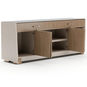 Buffet de salon moderne avec portes laquées et tiroirs de rangement, en mélaminé laqué, pour l'hôtellerie - Product Image 4