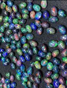 AAA belle qualité supérieure éthiopienne noir opale pierre précieuse naturelle multi opale de feu mélange forme Cabochon noir opale faisant des bijoux - Product Image 4