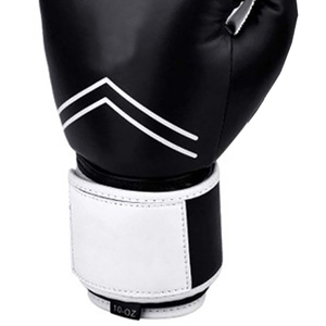 Guantes de Boxeo de Cuero Negro de 10 Onzas con Cierre de Velcro, Guantes de Entrenamiento de Dedos Completos para Adultos - Product Image 4