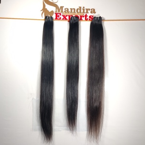 Vente en gros d'extensions de cheveux humains crépus bruts non traités pour femme noire, jeunes extensions de cheveux naturels lisses vierges pour temple indien - Product Image 2