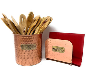 Luxury Metal Hammered Copper Finished Cutlery Holder for Restaurant Table Home Hotel - Product Image 5