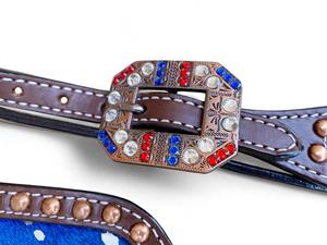 Ensemble équestre Western personnalisé argentine cuir tête de cheval ensemble de plaques de poitrine lavage à l'acide cheveux cuir incrusté décoré tête - Product Image 4