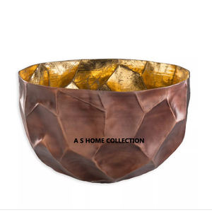 Flor decorativa de metal de acero inoxidable Calidad Premium Decoración para el hogar Cuencos de frutas secas Cacahuete chapado en oro y Juego de 2 cuencos - Product Image 6