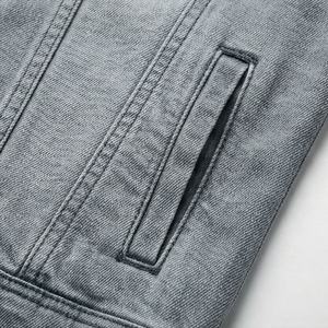 <b>Women</b> Distressed Ripped Casual Varsity Jacket Quality Fitted Denim <b>Linen</b> Spandex Waterproof Reversible Breathable Fashion - Product Image 5