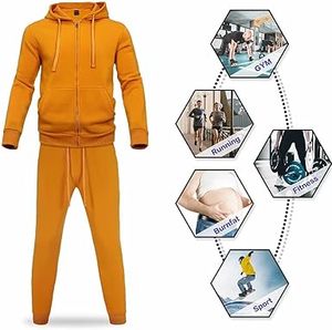Conjunto deportivo con capucha para hombre y mujer, chándal de forro polar con cremallera completa, conjunto informal para correr, ropa deportiva para exteriores 2026 - Product Image 5