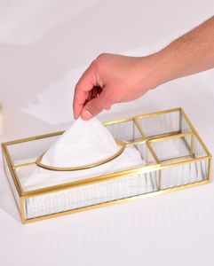 Support mural en verre nervuré en laiton pour serviettes, accessoires de décoration de mariage modernes et luxueux pour la maison - Product Image 4