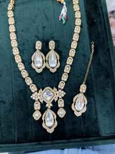 Elegant Polki Kundan Stone <b>Necklace</b> Set Gold-Plated Fine Jewelry for Women Perfect for Weddings & Festive Wear - Product Image 2