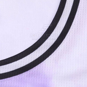 Conjunto de Uniforme de Baloncesto SONISPO con Estampado Digital en Degradado para Camiseta sin Mangas Blanca y Pantalones Cortos con Cintura Elástica, Unisex, para Adultos, Verano - Product Image 4