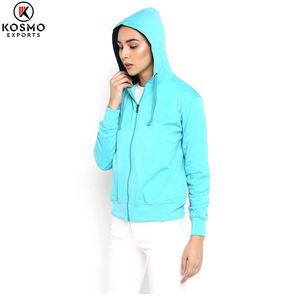 เสื้อสเวตเตอร์มีฮู้ดสำหรับผู้หญิงสีฟ้ามีซิปสำหรับฤดูใบไม้ร่วงฤดูใบไม้ผลิฤดูหนาวน้ำหนักเบาพร้อมกระเป๋าข้าง - Product Image 4