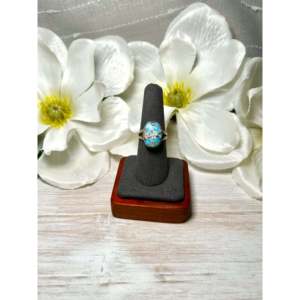 Navajo-<b>Crafted</b> Golden Hill Turquoise & Sterling Silver Ring Size 7.5 Cultural Collectible Jewelry - Product Image 1