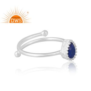 แหวนพลอยไพฑูรย์ธรรมชาติทำจากเงินสเตอร์ลิง925เครื่องประดับตามสั่งสำหรับเป็นของขวัญสำหรับผู้หญิง - Product Image 4