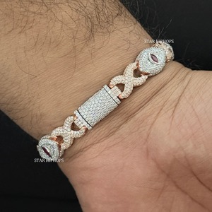 กำไลข้อมือ925เงินมอยส์ซอไนต์คริสเตียนตาปีศาจอินฟินิตี้ของขวัญสุดหรูดีไซน์สำหรับทุกเพศ - Product Image 2