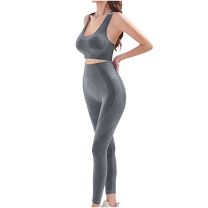 Conjunto de Yoga Deportivo para Mujer, Otoño, Sin Costuras, Personalizado, Cómodo, Suave, Sujetador Deportivo, Leggings Transpirables, Estilo Urbano, para Entrenamiento Diario - Product Image 3