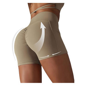 Spandex Active Gym Spandex <b>Stretchy</b> Yoga Compression with Side Pockets best yoga <b>shorts</b> stretch <b>short</b> yoga - Product Image 4