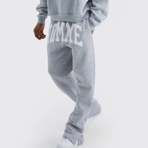 Survêtement survêtement imprimé bouffant personnalisé haut court à capuche et pantalon de survêtement évasé ensemble survêtement survêtement pantalon empilé ensemble pour hommes - Product Image 4