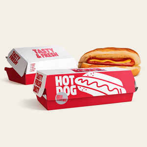 <b>Kraft</b> Paper Hot Dog <b>Box</b> Takeout Food Packaging Long Slot Paper Container Custom Logo - Product Image 3