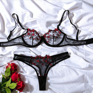 Venta al por mayor de ropa interior Sexy Para Mujer Lenceria Para Mujer 2 piezas Set Plus Size Lingerie Femme Bra and Briefs - Product Image 5