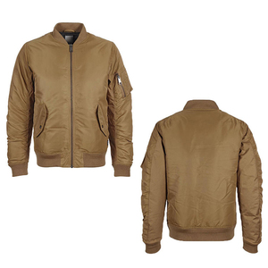 Blouson aviateur personnalisé de haute qualité pour hommes couleur unie hiver Style décontracté toile imperméable chauffée longueur régulière vêtements en gros - Product Image 1