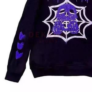 Pull-over à capuche décontracté de couleur unie pour hommes, impression bouffante, vêtements d'hiver à capuche, teints en couleur et personnalisés, à vendre - Product Image 6