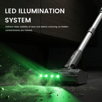 Aspirateur balai sans fil portable avec écran OLED, lumières LED, filtre HEPA, léger et pratique pour la maison, les tapis et les poils d'animaux