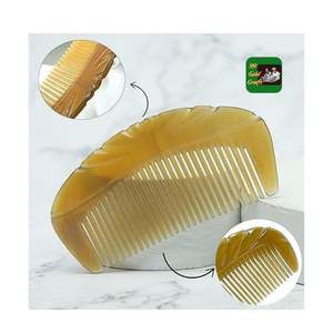 Peine de cuerno de buey Bling 100% de cuerno natural logotipo personalizado marca nuevo día peine de cuerno de buey de vaca al por mayor al precio más barato - Product Image 4