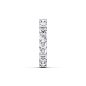 4.00 Carat F-G/VS Lab Grown Asscher Cut Diamond Eternity Band <b>Ring</b> Made in Platinum <b>For</b> Her - Product Image 4