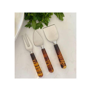 Ensemble de 3 couteaux à fromage en acier inoxydable et en résine, dernier Design, avec vernis pour la maison, couteaux à fromage de meilleure qualité, à faible coût - Product Image 1