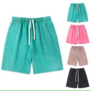 กางเกงขาสั้นผ้าฝ้าย100% สำหรับออกกำลังกายเล่นยิม290gsm สำหรับทุกเพศกางเกงขาสั้นดีไซน์ตามสั่งและโลโก้คุณภาพสูงสไตล์วินเทจ - Product Image 1