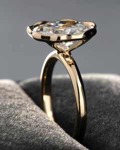 Anillo de Diamantes de Lujo con Engaste de Media Montura, Plata S925, Chapado en Oro de 18k, Anillos de Moissanita de 2CT, Anillo de Moissanita Certificado por GRA - Product Image 2