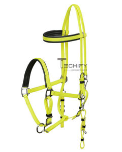Endurance Halter Bridle Equestrian Tack <b>Water</b> <b>proof</b> durable all weather friendly Glossy <b>material</b> with steel zinc brass hardware - Product Image 3