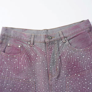 Short en jean 400 Gsm en coton personnalisé pour homme avec strass - Product Image 3