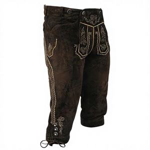 Costume d'Oktoberfest pour homme grande taille, coupe-vent, de haute qualité, traditionnel bavarois, Lederhosen en daim de vache à motif. - Product Image 1