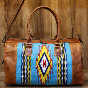 Aztec Pattern Western Style Saddle Blanket Duffel Bag PC Zipper Closure Custom Weekend Travel <b>Carry</b> <b>on</b> Bag Fashionable - Product Image 1