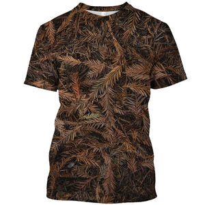 T-shirt d'été à col rond pour hommes, camouflage jungle, séchage rapide, coupe ample, haut long avec impression de personnalité, manches courtes - Product Image 1
