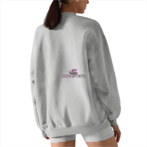 Women's Oversized Crew Neck Sweatshirt Solid <b>Black</b> Drop Shoulder Long Sleeve 100% Cotton Knitted Breathable Autumn Wear - Product Image 5