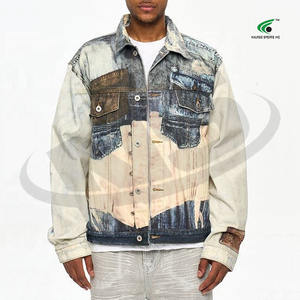 Veste en jean durable de couleur unie pour hommes Service OEM personnalisé Nouvelles vestes en jean d'hiver avec col rabattu Streetwear élégant - Product Image 4