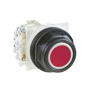 Pulsante a pressione SCHNEIDER ELECTRIC Harmony 9001SK in plastica, rosso, da incasso, 30mm, 1 C/O, ritorno a molla 9001SKR1RH13 - Product Image 1