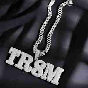 Bijoux de mode Hip Hop pendentif lettre personnalisée pendentif en argent 925 diamant cultivé en laboratoire pendentif glacé pour hommes et femmes - Product Image 3