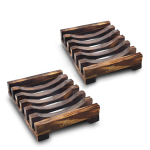 Porte-savon en pierre naturelle en polystone rectangulaire personnalisé pour la maison, l'hôtel, la salle de bain, avec base en bambou, drainable - Product Image 3