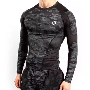 Chemises de compression respirantes pour hommes en polyester Body Building Rash Guard pour vêtements de fitness - Product Image 1