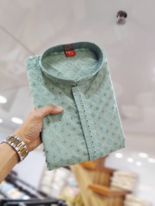 Heavy Excellent Quality Cotton Rayon With Sequins Embroidery <b>Man</b> <b>Kurta</b> Manufacturer From Surat At Lowest Rate - Product Image 4