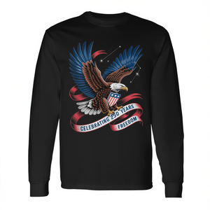 Maglietta a Maniche Lunghe Promozionale per il 250° Anniversario dell'America, T-Shirt per il 250° Compleanno degli Stati Uniti - Product Image 2