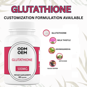 กลูตาไธโอน 60 แคปซูล ผลิตภัณฑ์เสริมอาหารสมุนไพรบำรุงผิว สูตรธรรมชาติสำหรับผู้ใหญ่ รับผลิตแบบ OEM ODM - Product Image 3