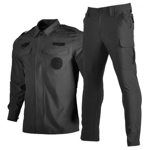 Ensembles d'uniformes de garde de sécurité à logo personnalisé pour hommes ensemble de costumes de garde de sécurité à manches longues en polyester et coton respirant à séchage rapide - Product Image 1