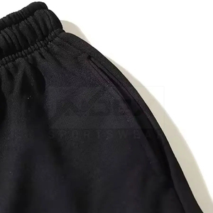 Shorts Bermuda en coton noir pour homme, taille élastique, couleur unie, cordon de serrage, vêtements d'été décontractés - Product Image 4