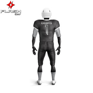Derniers uniformes de football américain Poly-Spandex personnalisés imprimés par sublimation respirante avec broderie sergé - Product Image 5