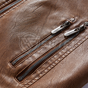 แจ็กเก็ตหนังใส่สบายน้ำหนักเบามีสไตล์แจ็กเก็ตหนังสำหรับผู้ชาย - Product Image 5
