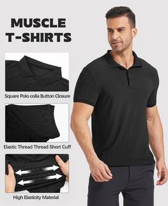 Venta al por mayor de camisetas polo de Diseño a rayas para los hombres con logotipo personalizable y camisas polo de diseño del músculo para el entrenamiento disponible en todos los tamaños - Product Image 2